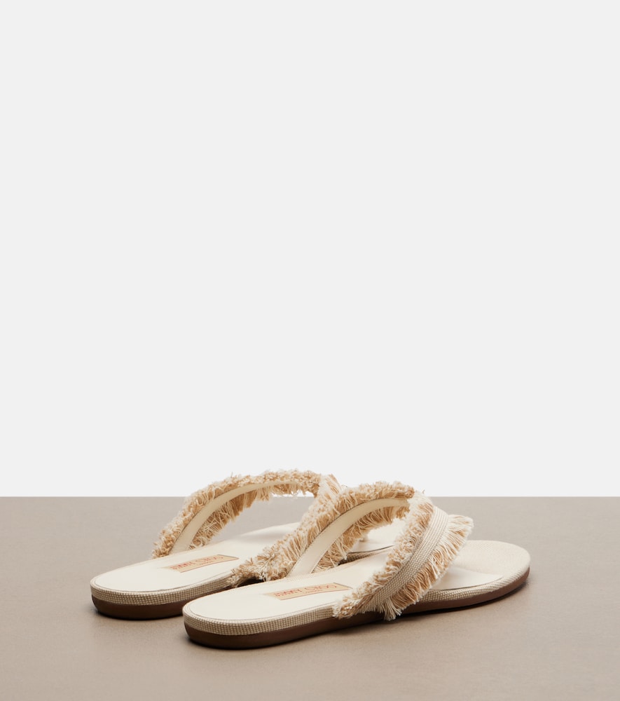 Jimmy Choo Bay canvas sandals - White Flat Sandals