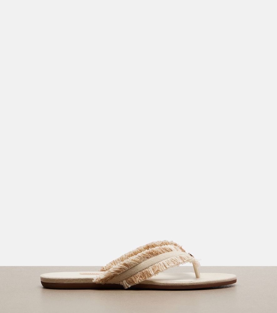 Jimmy Choo Bay canvas sandals - White Flat Sandals