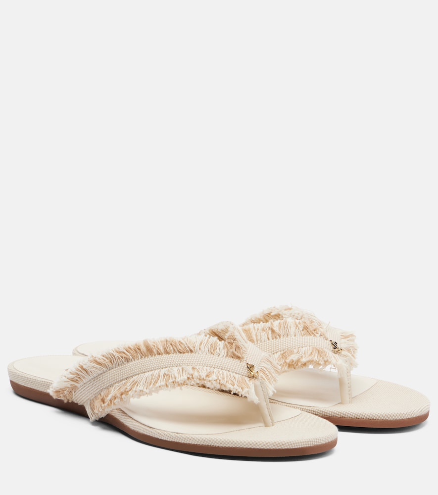 Jimmy Choo Bay canvas sandals - White Flat Sandals
