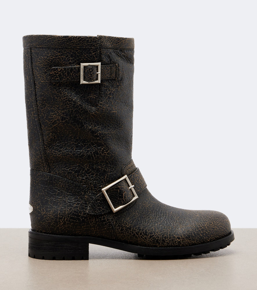 Jimmy Choo Biker leather mid-calf boots - Brown Flat Boots