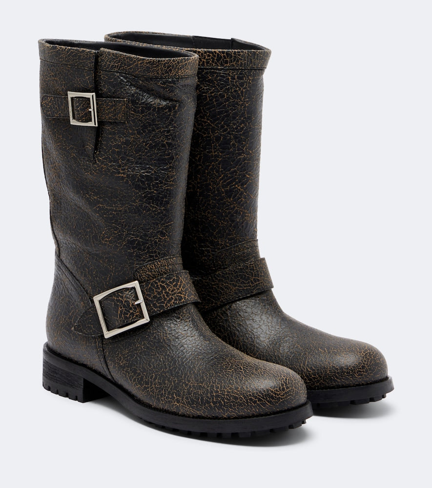 Jimmy Choo Biker leather mid-calf boots - Brown Flat Boots