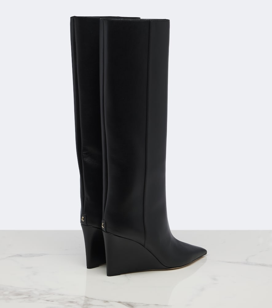 Jimmy Choo Blake leather knee-high boots - Black Mid Heels