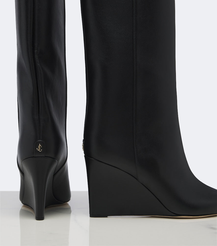 Jimmy Choo Blake leather knee-high boots - Black Mid Heels