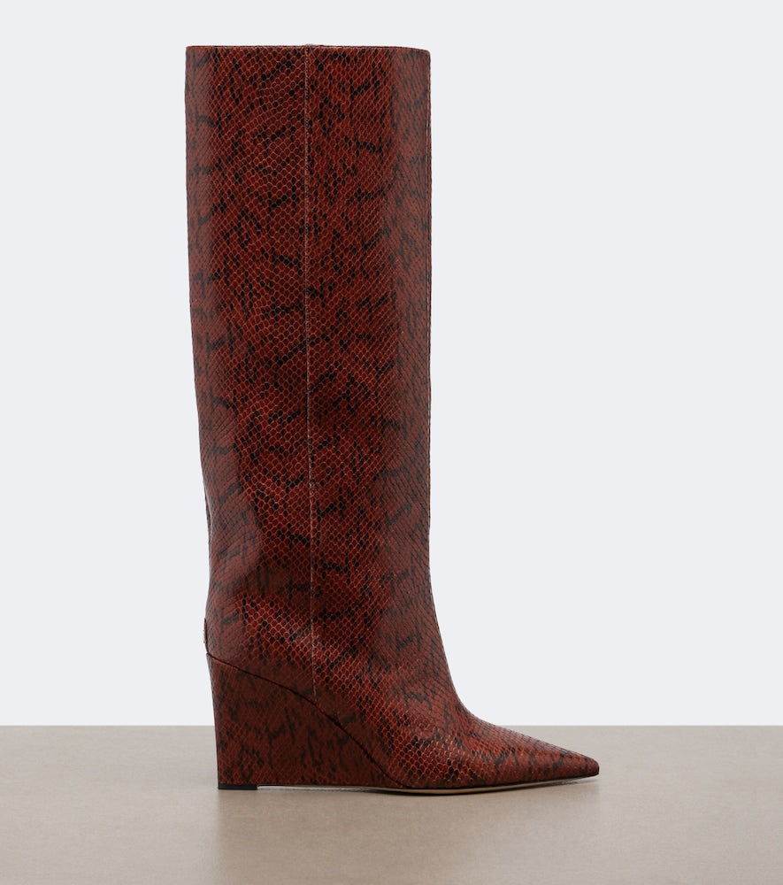 Jimmy Choo Blake snake-effect leather knee-high boots - Brown Knee-high Boots