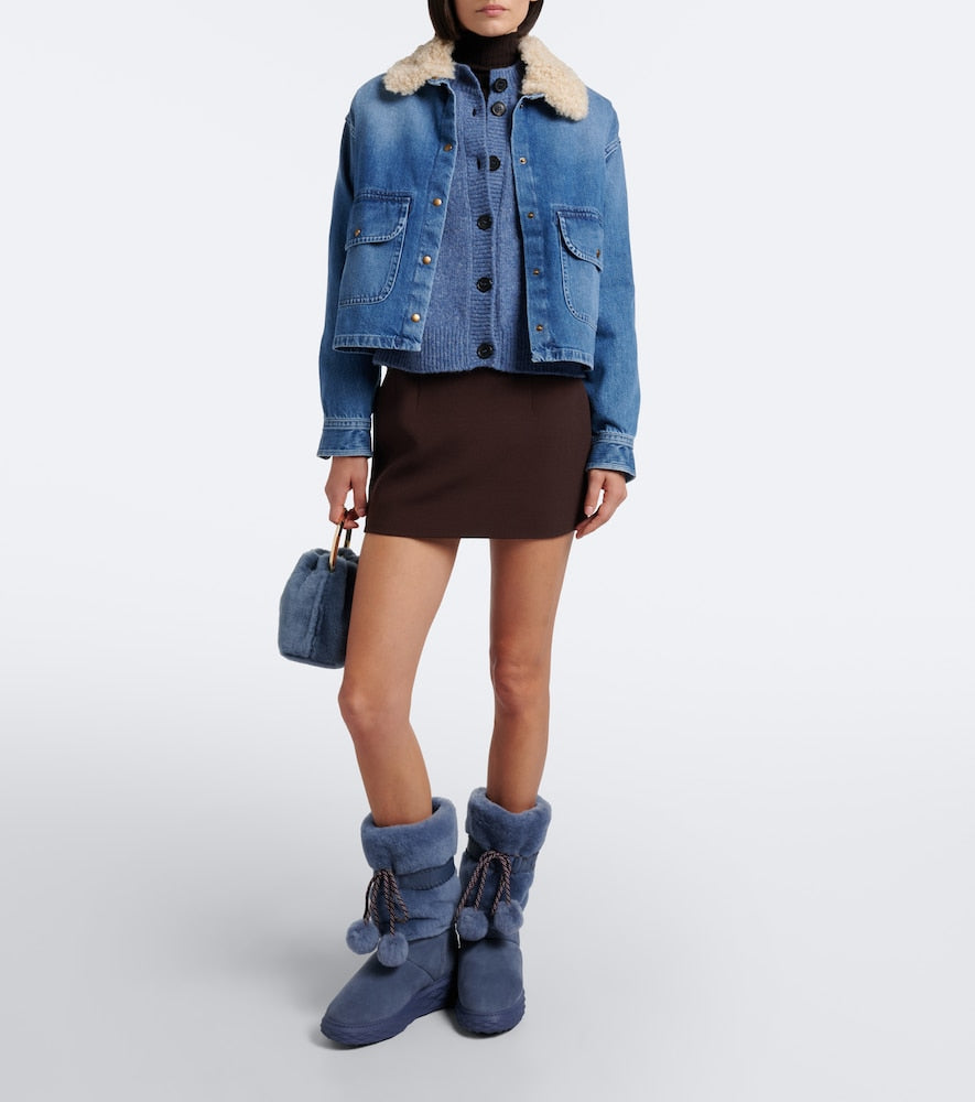 Jimmy Choo Cobi suede mid-calf boots (Blue) - Flat Boots