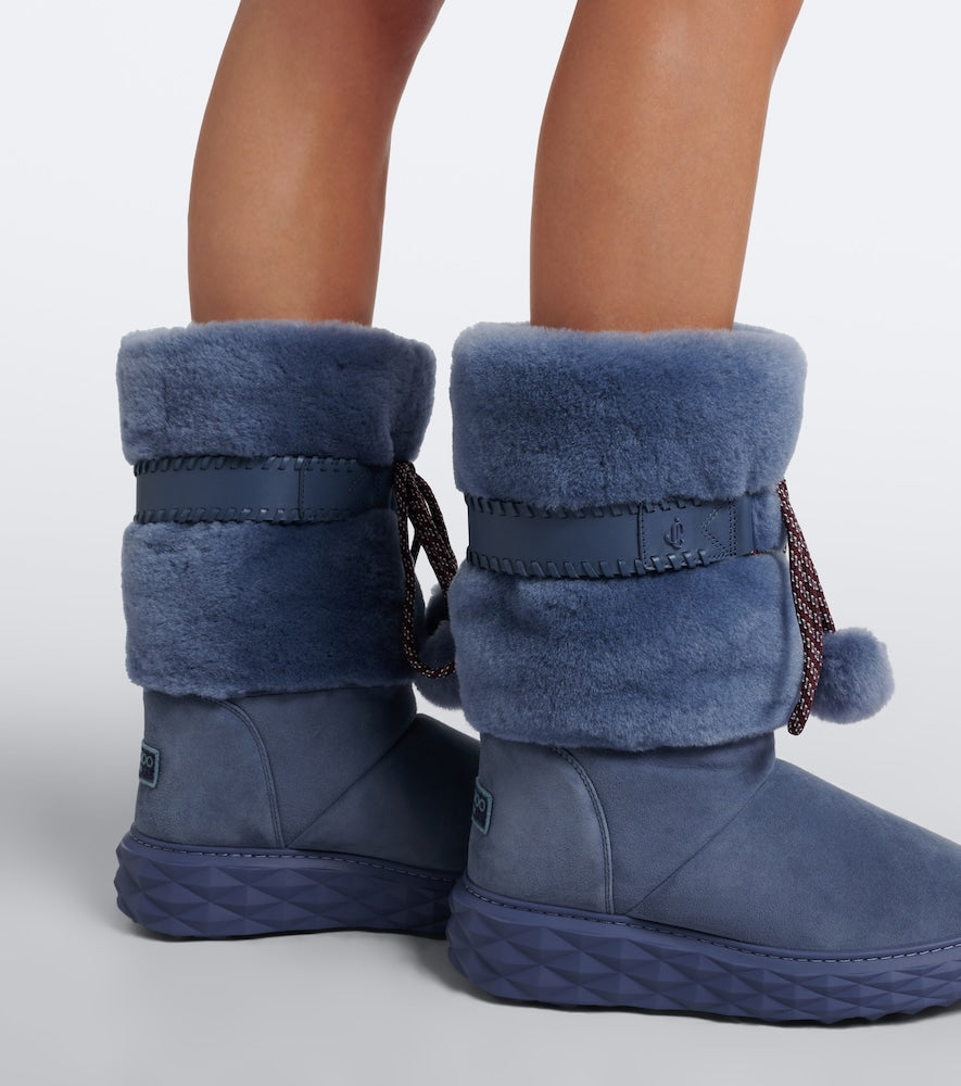 Jimmy Choo Cobi suede mid-calf boots (Blue) - Flat Boots