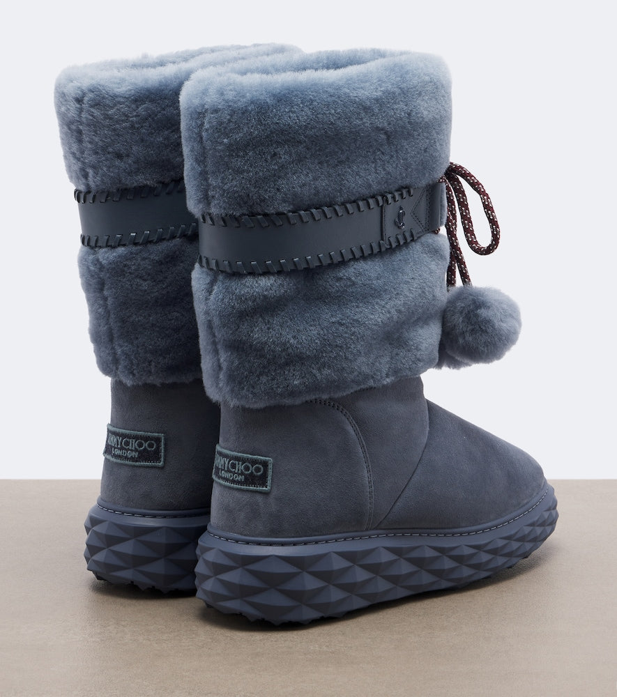 Jimmy Choo Cobi suede mid-calf boots (Blue) - Flat Boots