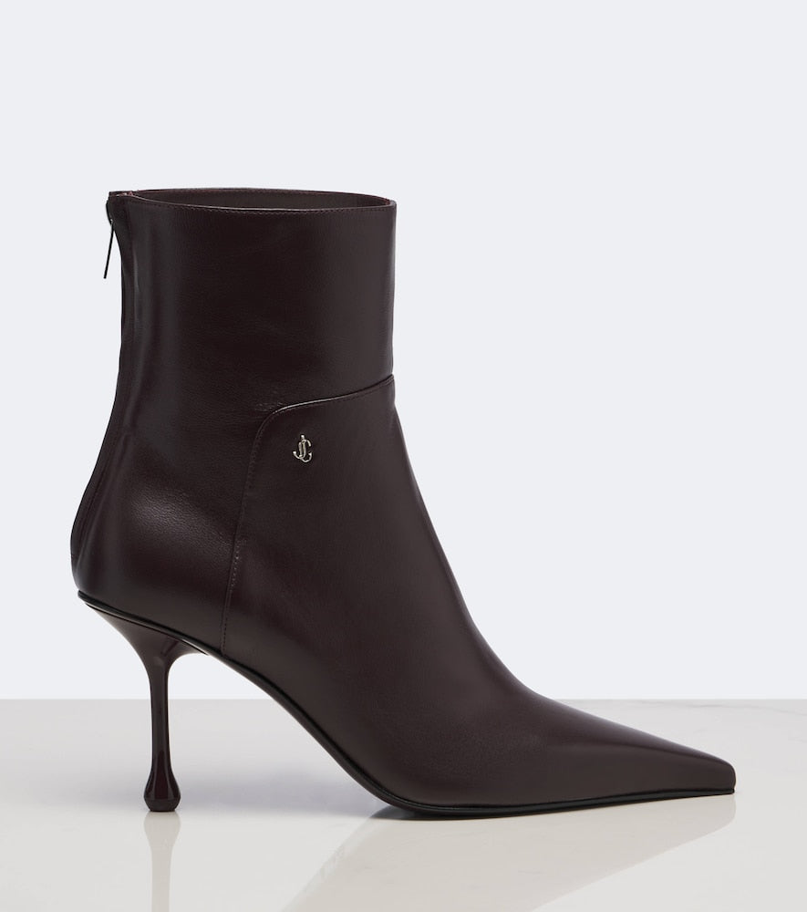 Burgundy Jimmy Choo Cycas leather ankle boots - Mid Heels