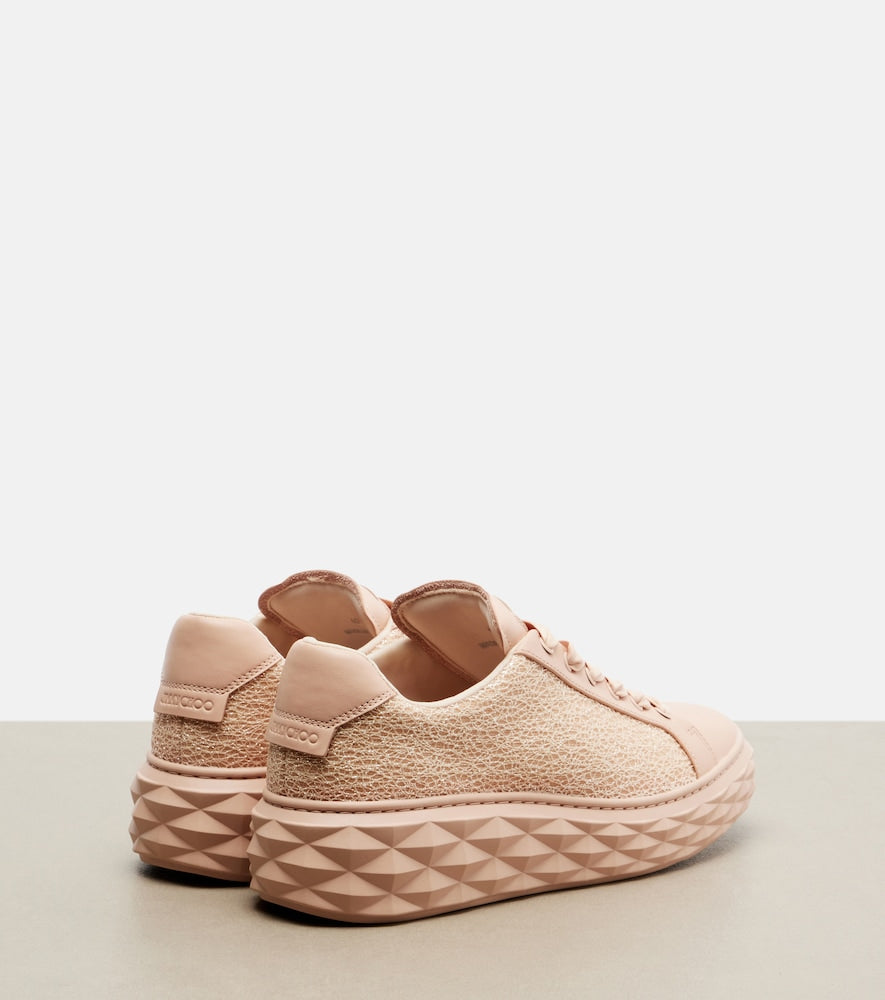 Pink Jimmy Choo Diamond Light Maxi glitter leather sneakers - Low-Top Sneakers