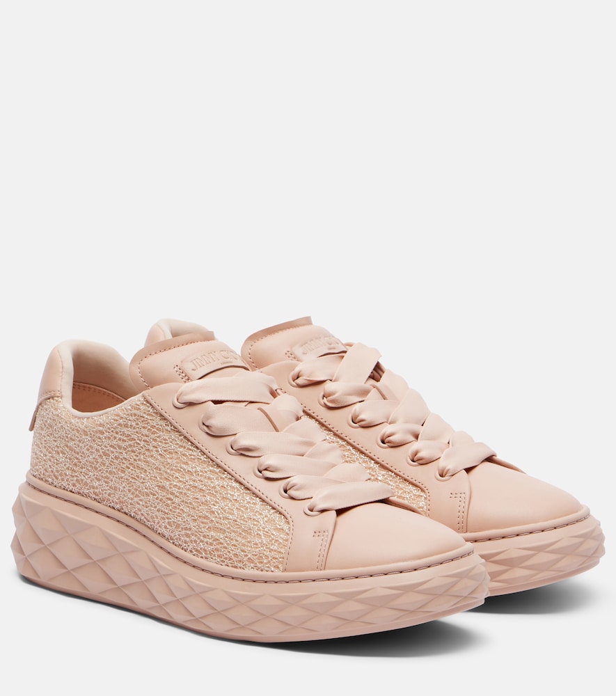 Pink Jimmy Choo Diamond Light Maxi glitter leather sneakers - Low-Top Sneakers