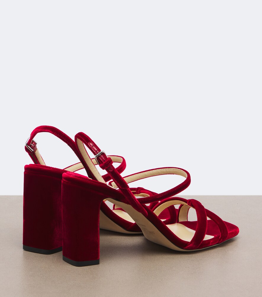 Jimmy Choo Elsy velvet sandals in Red - High-Heel Sandals