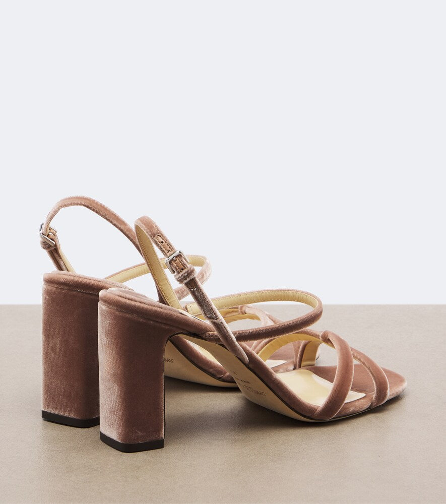 Jimmy Choo Elsy velvet slingback sandals (Pink) - High-Heel Sandals