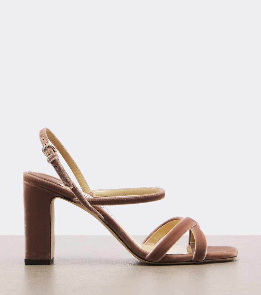 Jimmy Choo Elsy velvet slingback sandals (Pink) - High-Heel Sandals