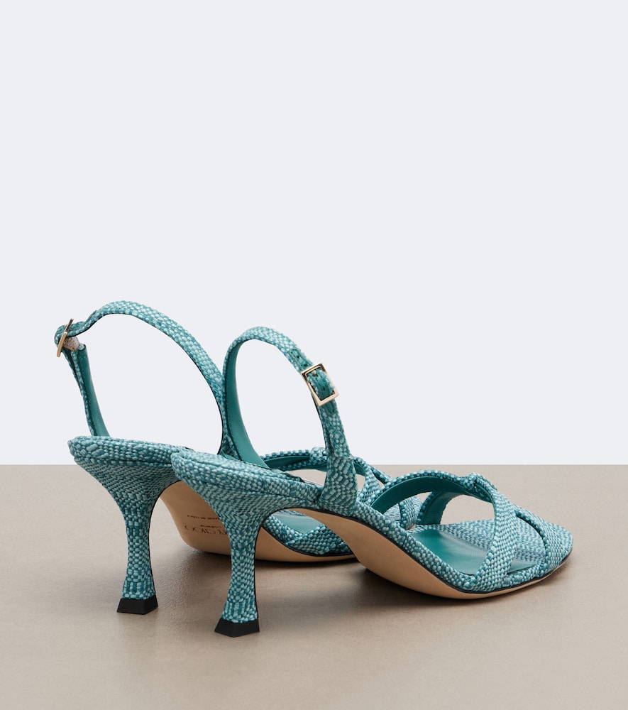 Jimmy Choo Elsy woven slingback sandals - Blue Mid Heels