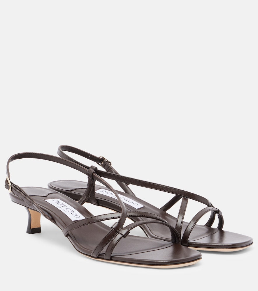 Jimmy Choo Farris leather sandals (Brown) - Mid Heels