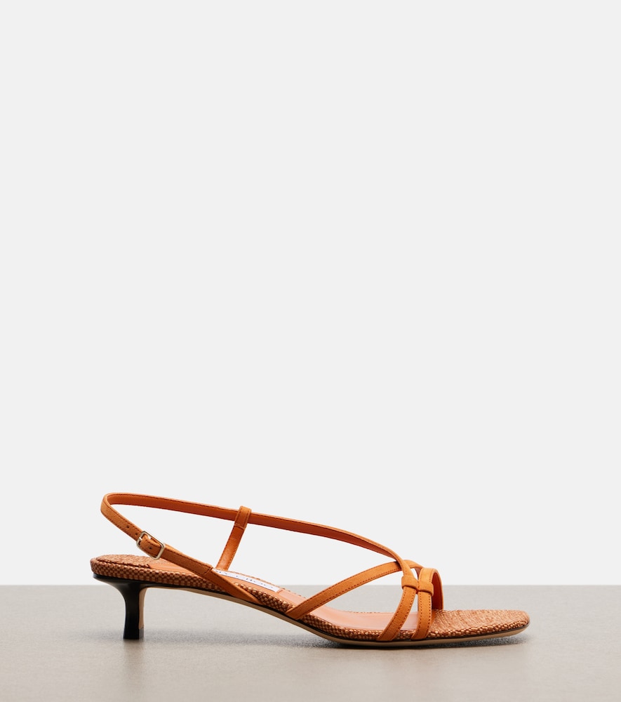 Jimmy Choo Farris suede sandals (Orange) - Mid Heel Sandals