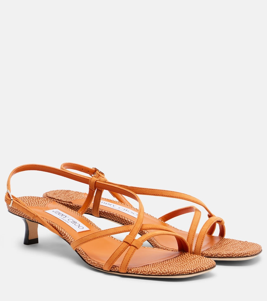 Jimmy Choo Farris suede sandals (Orange) - Mid Heel Sandals