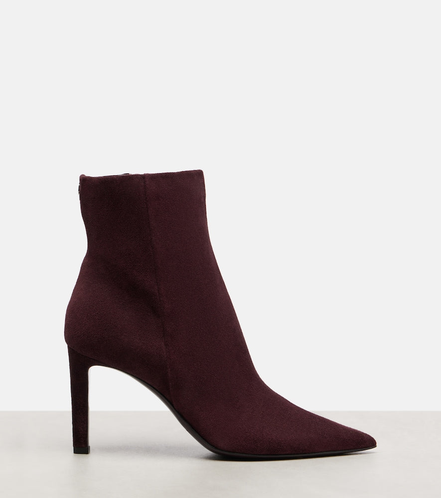 Jimmy Choo Frankie 85 suede ankle boots in Burgundy - Mid Heel Boots