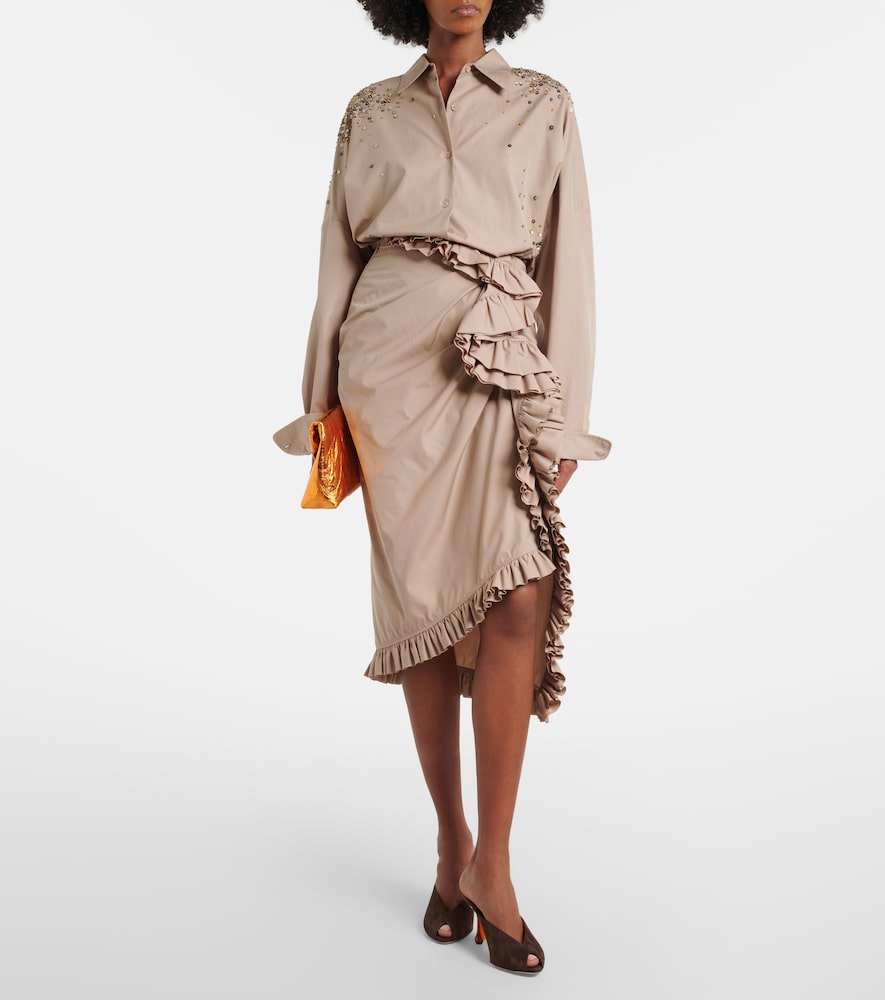 Brown Jimmy Choo Glace suede peep-toe wedge mules - Mid Heel Sandals