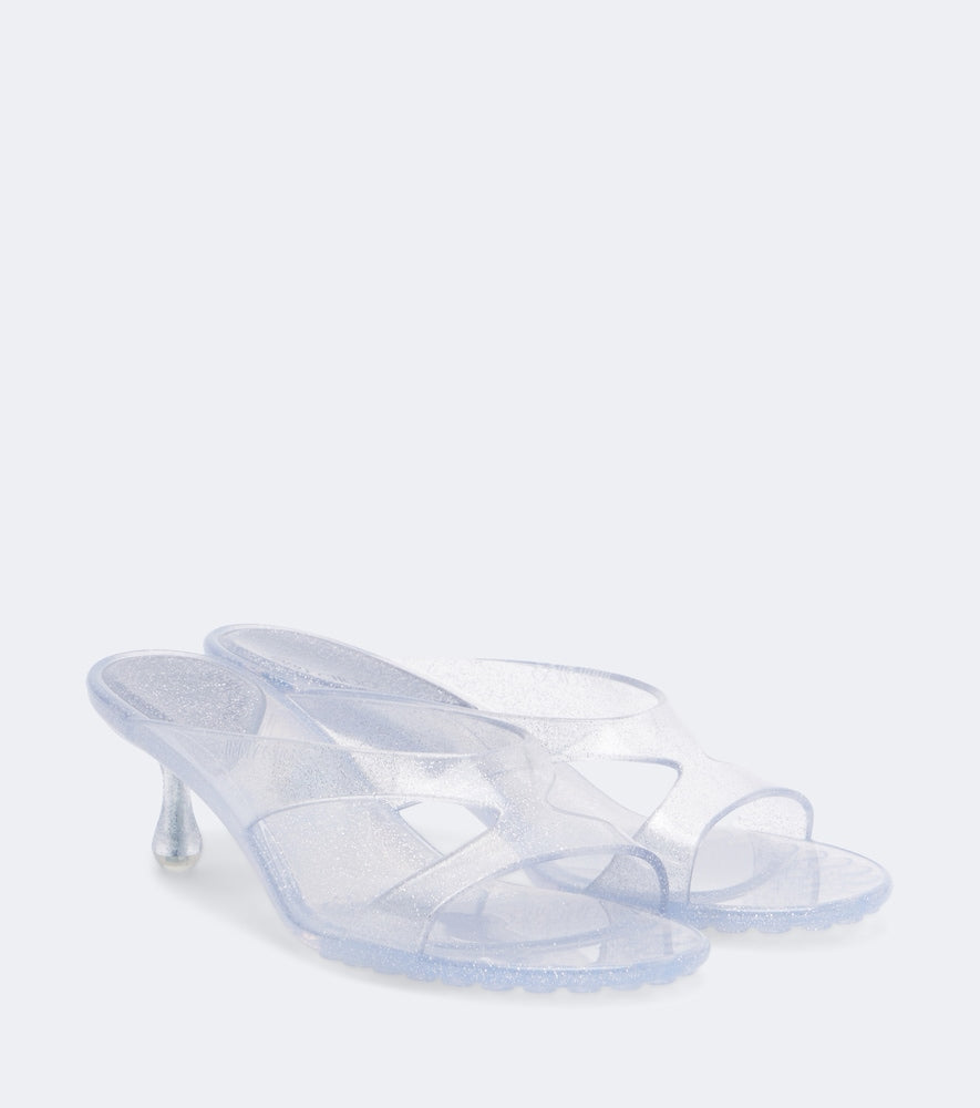 Jimmy Choo Jelly Drop glitter TPU mules in Transparent - Heeled Sandals