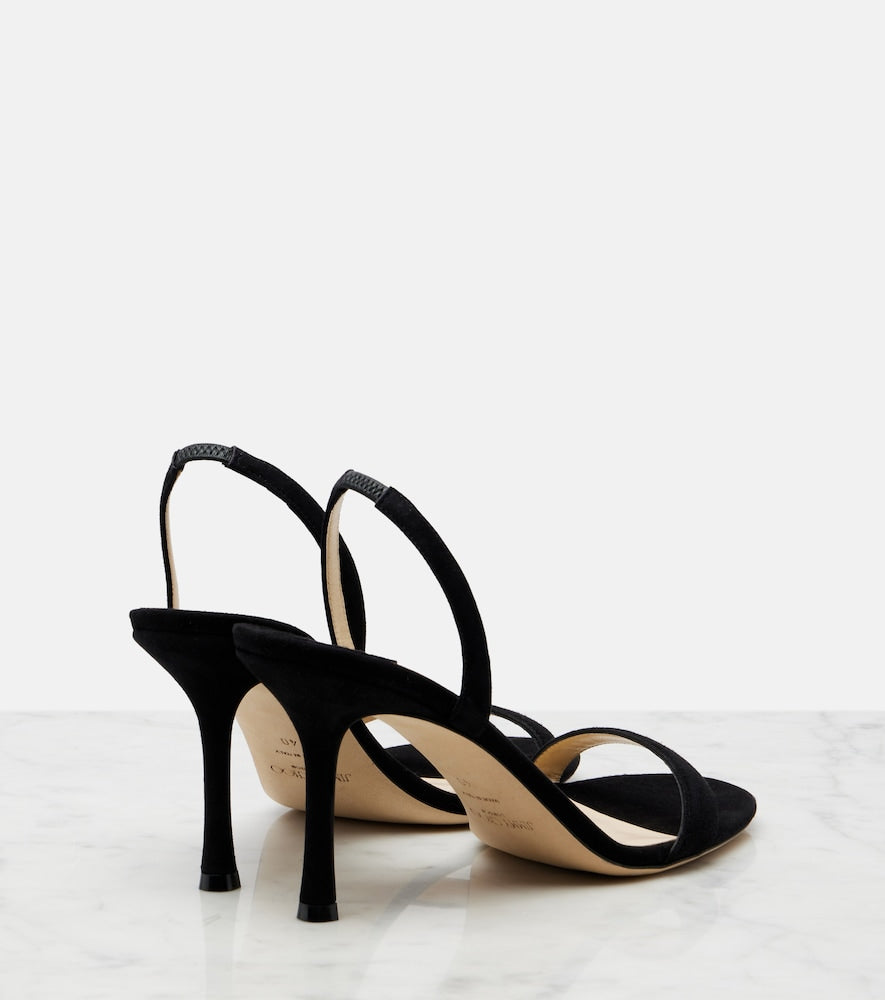 Black Jimmy Choo Jenn suede slingback sandals - Mid Heel Sandals