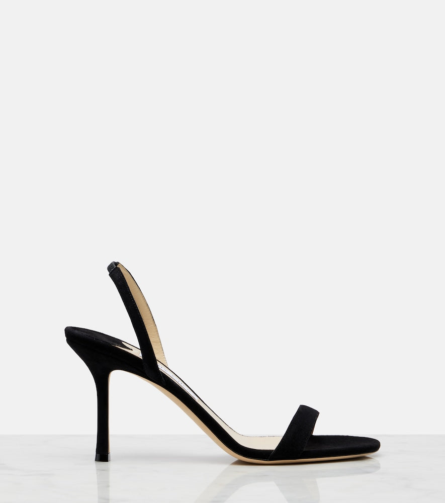 Black Jimmy Choo Jenn suede slingback sandals - Mid Heel Sandals