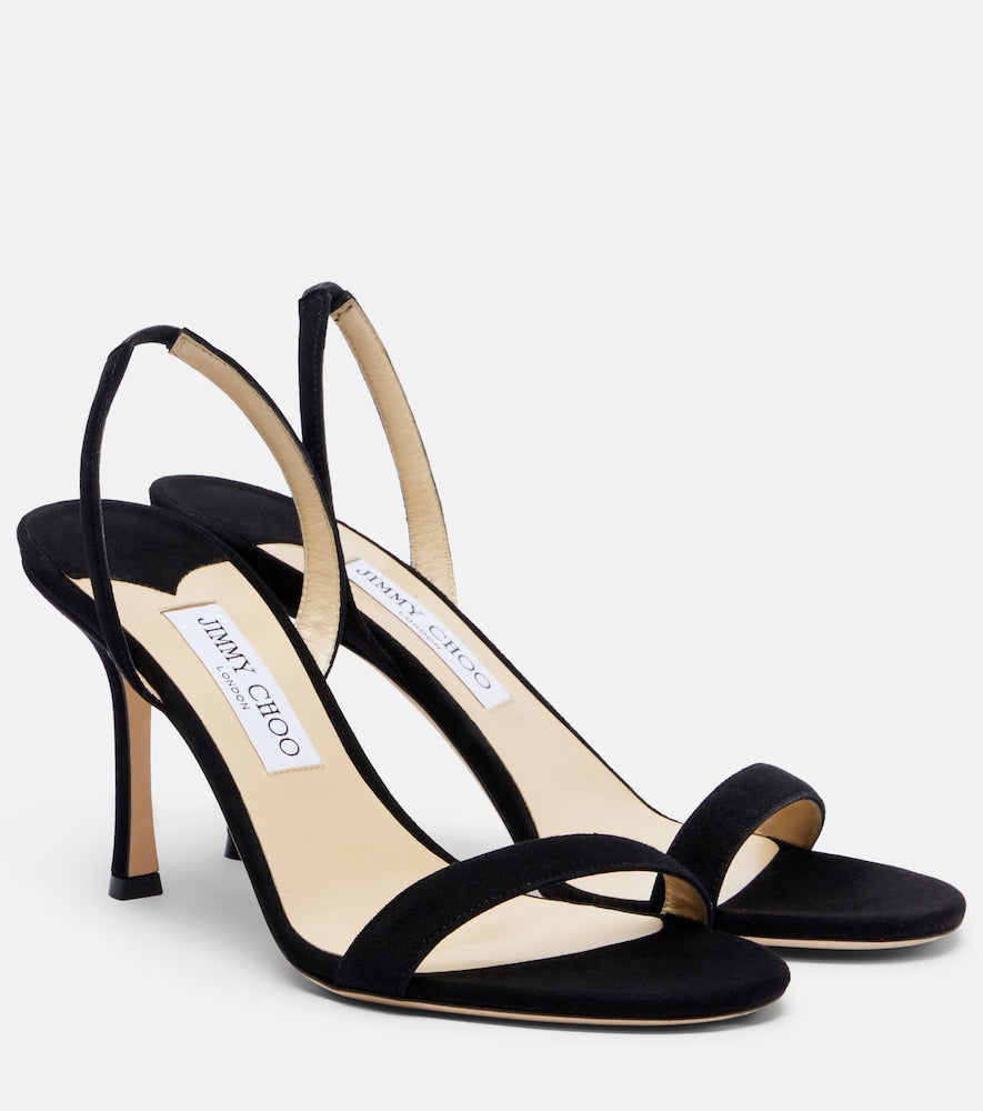 Black Jimmy Choo Jenn suede slingback sandals - Mid Heel Sandals