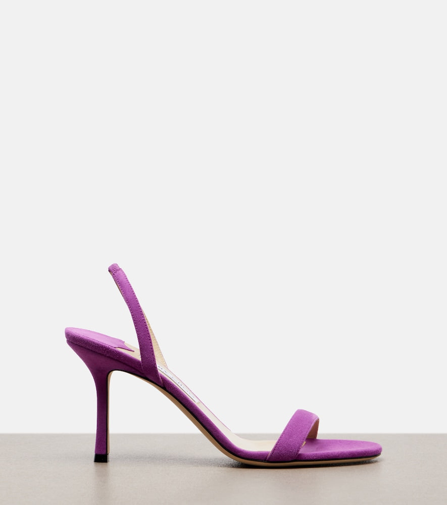 Jimmy Choo Jenn suede slingback sandals in Purple - Mid Heel Sandals
