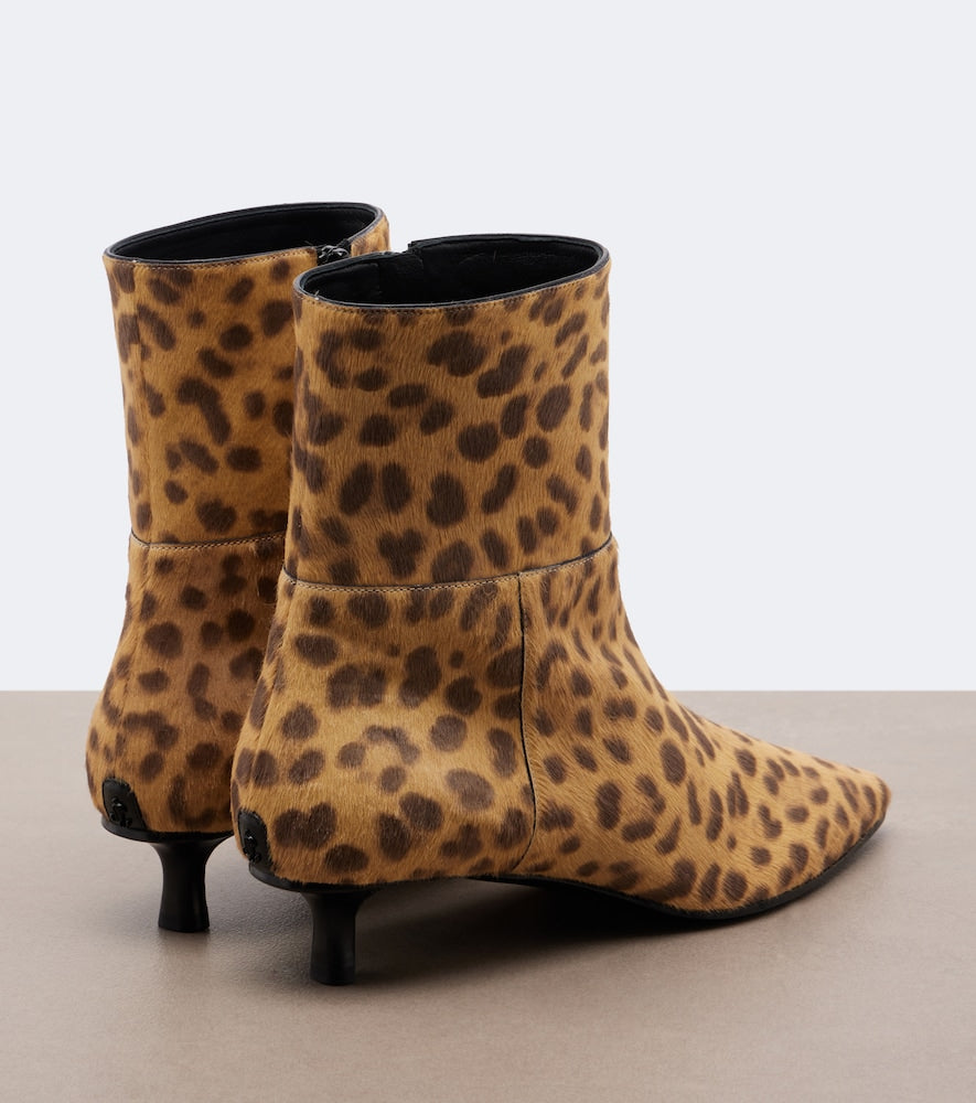 Jimmy Choo Lory leopard-print calf hair ankle boots (Brown) - Mid Heels