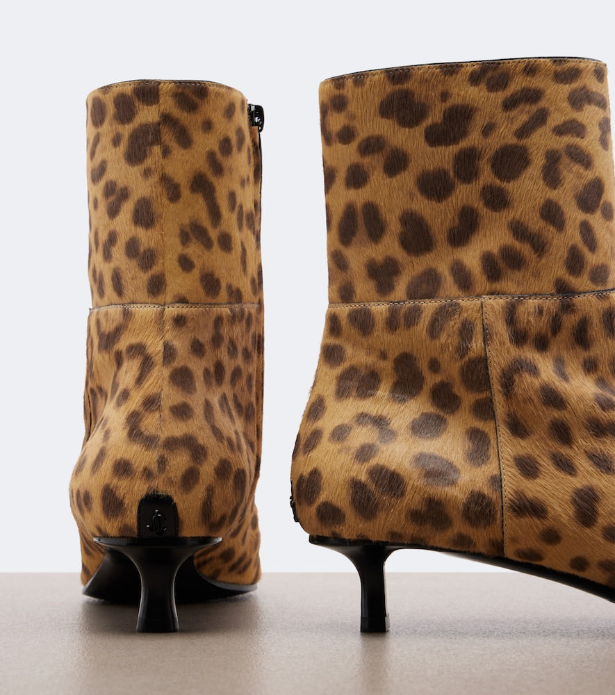 Jimmy Choo Lory leopard-print calf hair ankle boots (Brown) - Mid Heels