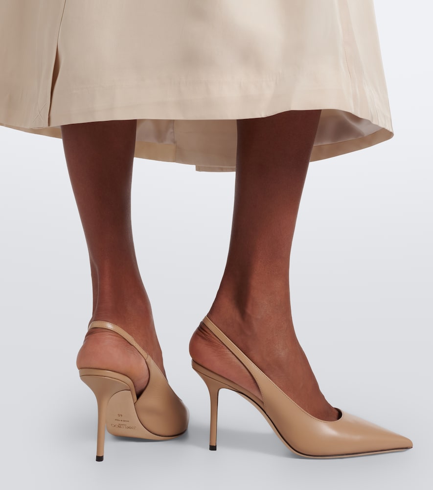 Jimmy Choo Love leather slingback pumps - Brown Mid Heel Pumps
