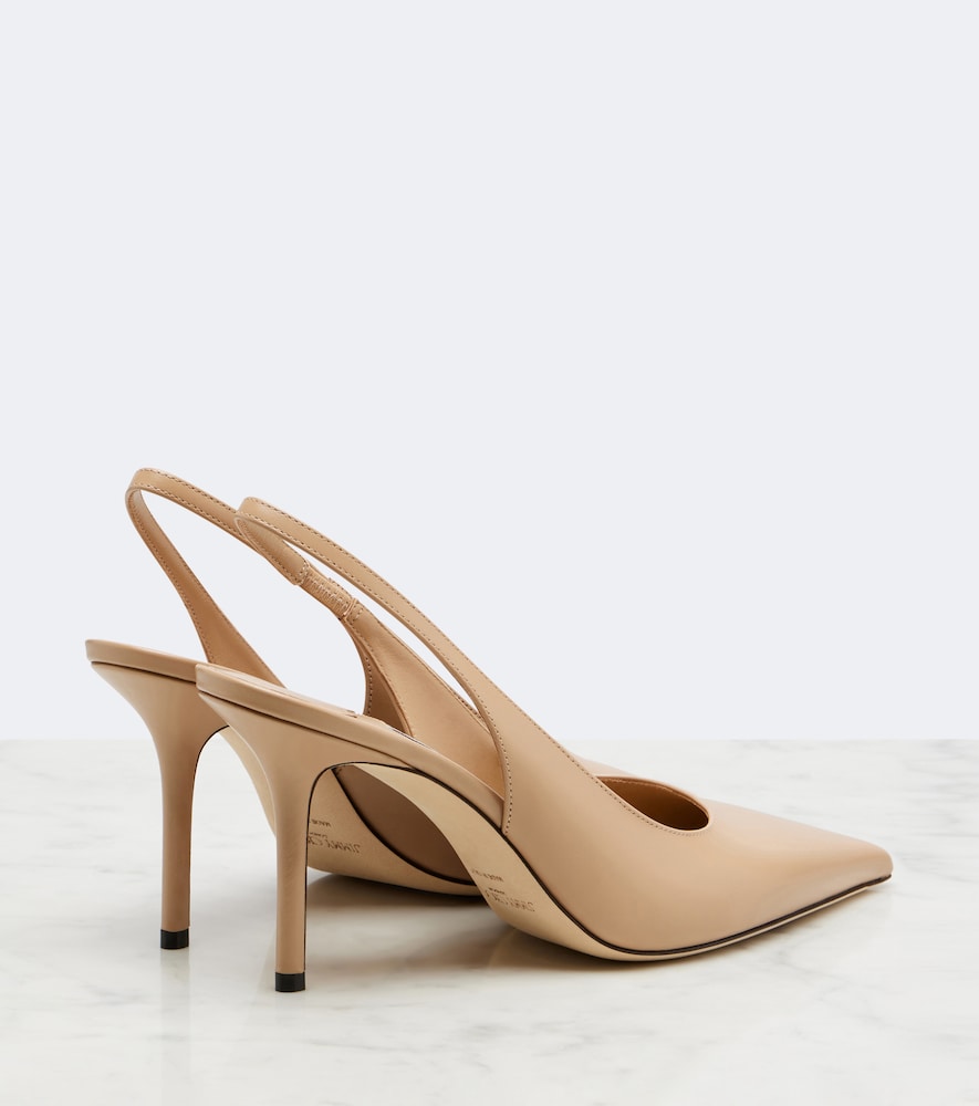 Jimmy Choo Love leather slingback pumps - Brown Mid Heel Pumps