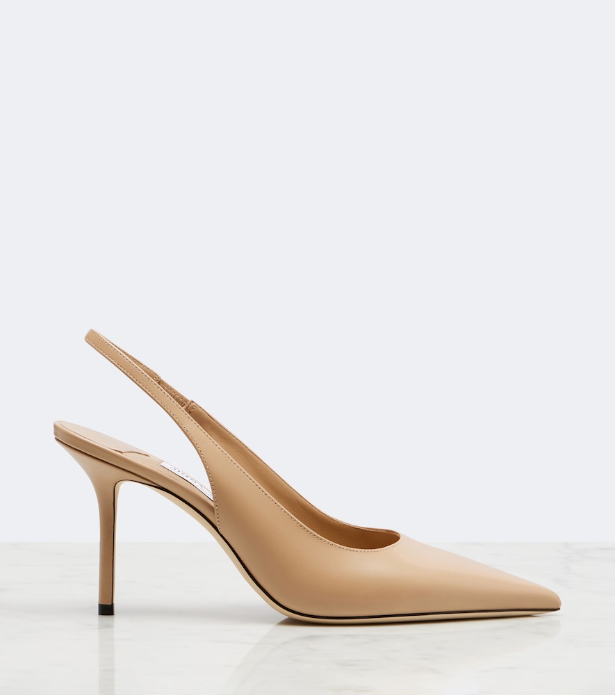 Jimmy Choo Love leather slingback pumps - Brown Mid Heel Pumps