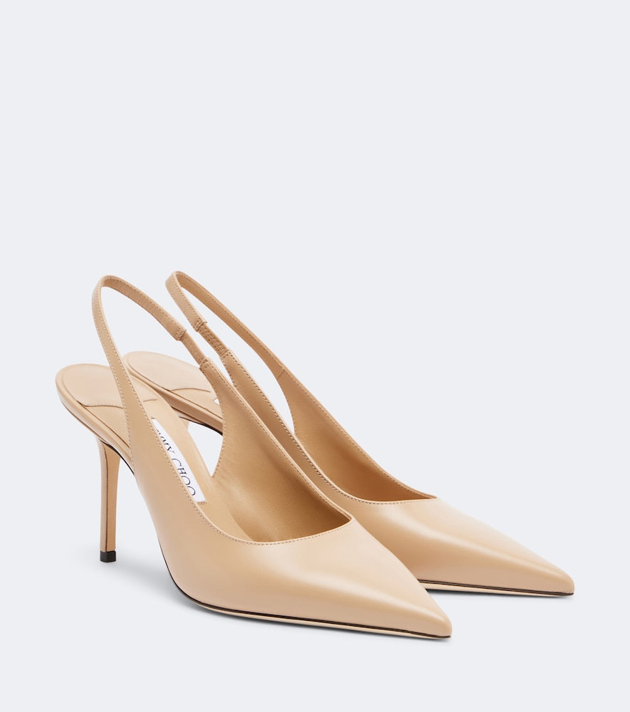 Jimmy Choo Love leather slingback pumps - Brown Mid Heel Pumps