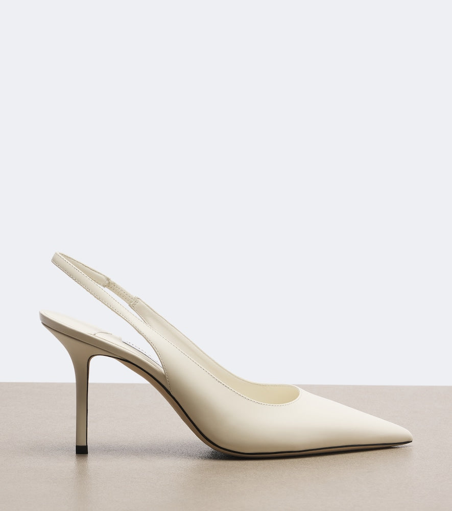 Jimmy Choo Love leather slingback pumps - White Mid Heel Pumps