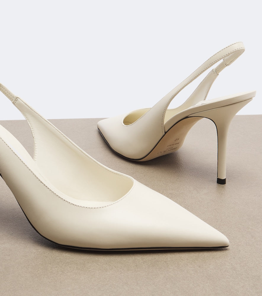 Jimmy Choo Love leather slingback pumps - White Mid Heel Pumps