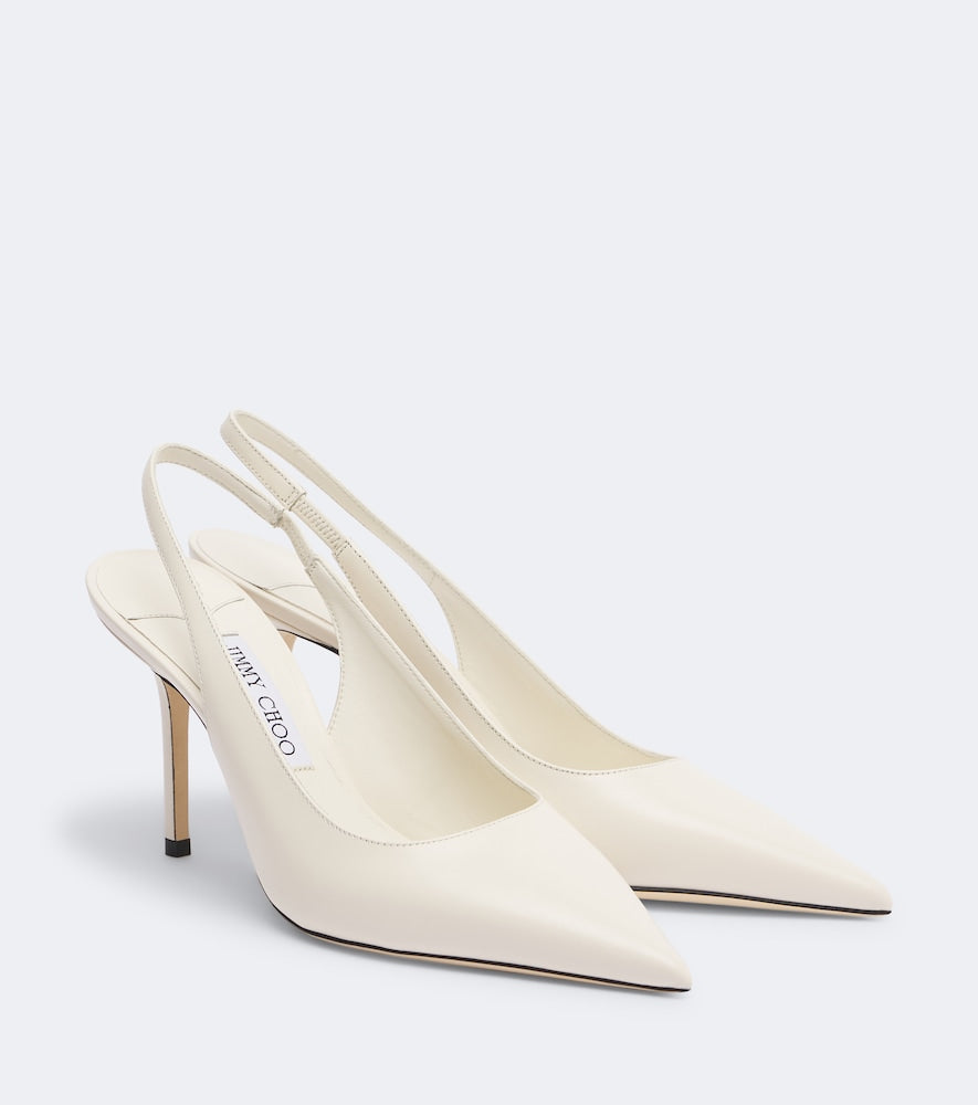 Jimmy Choo Love leather slingback pumps - White Mid Heel Pumps