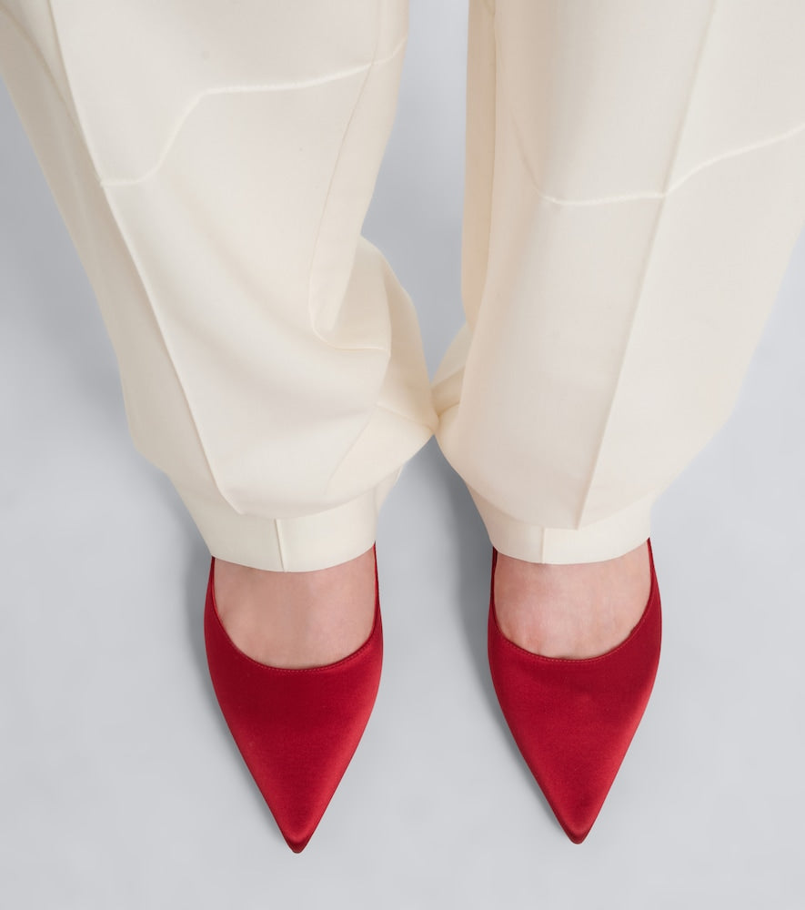 Jimmy Choo Love satin ballet flats - Red Ballerina Flats
