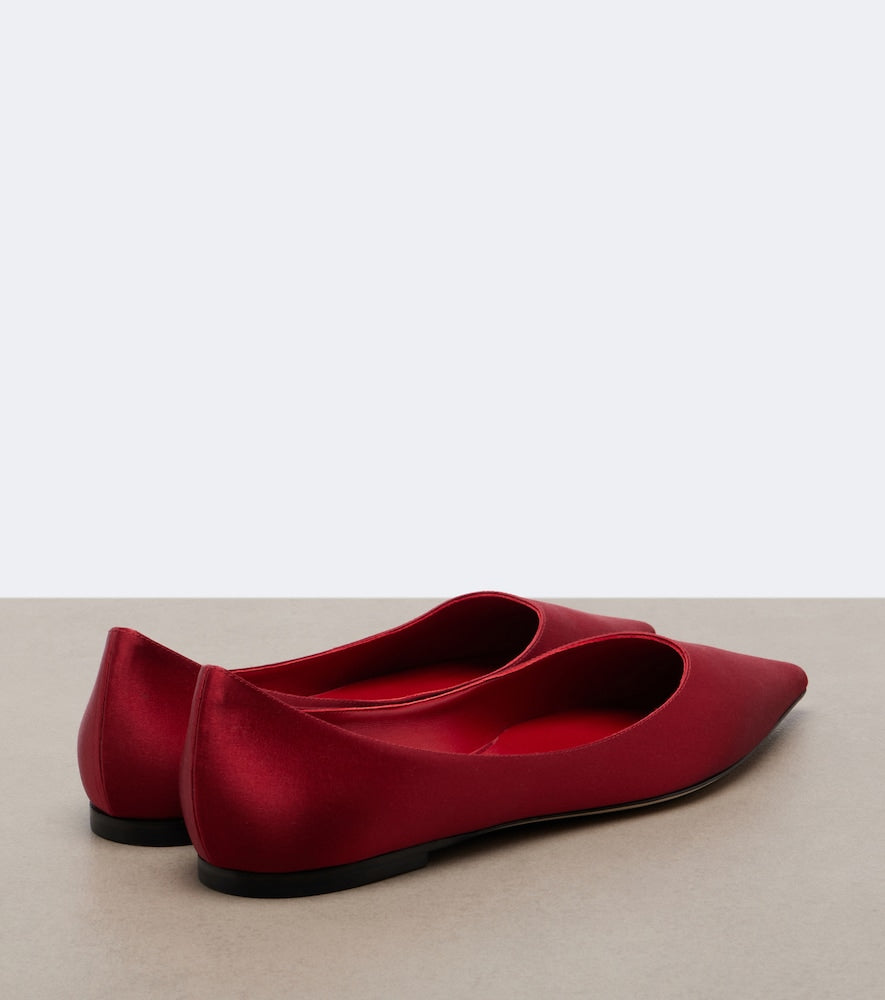 Jimmy Choo Love satin ballet flats - Red Ballerina Flats