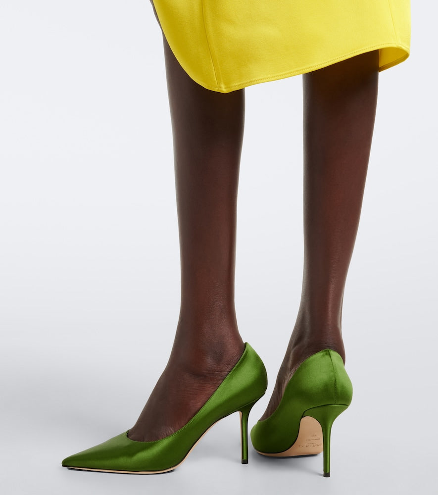 Jimmy Choo Love satin pumps (Green) - Mid Heel Pumps