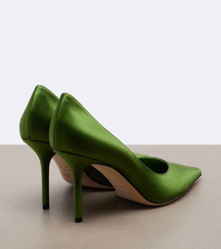 Jimmy Choo Love satin pumps (Green) - Mid Heel Pumps