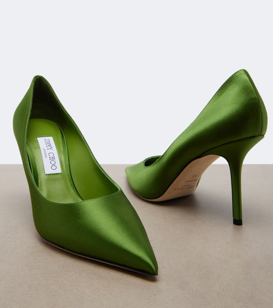 Jimmy Choo Love satin pumps (Green) - Mid Heel Pumps