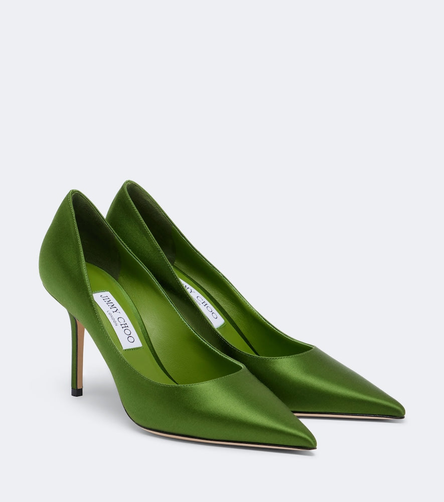 Jimmy Choo Love satin pumps (Green) - Mid Heel Pumps