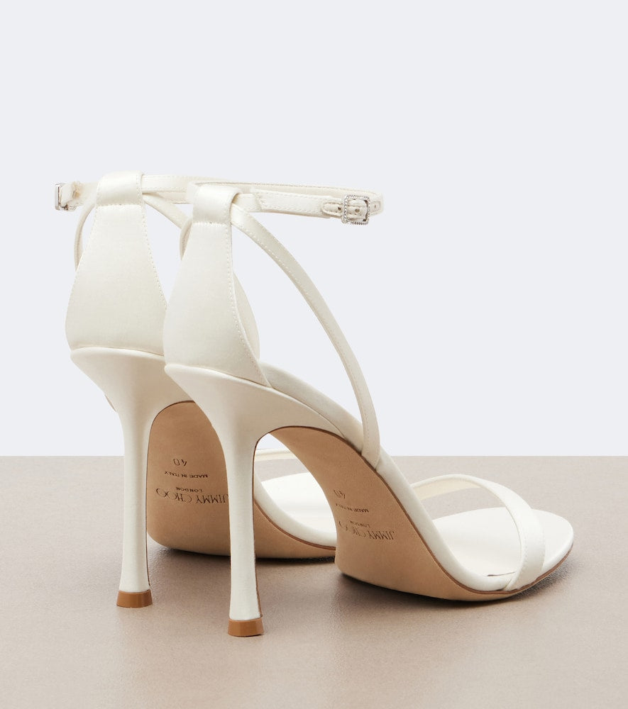 Jimmy Choo Moza satin sandals - White High Heels