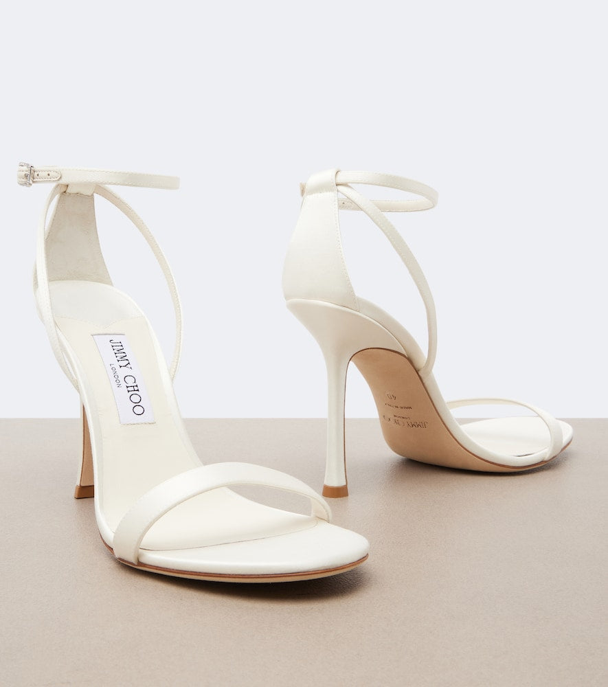 Jimmy Choo Moza satin sandals - White High Heels