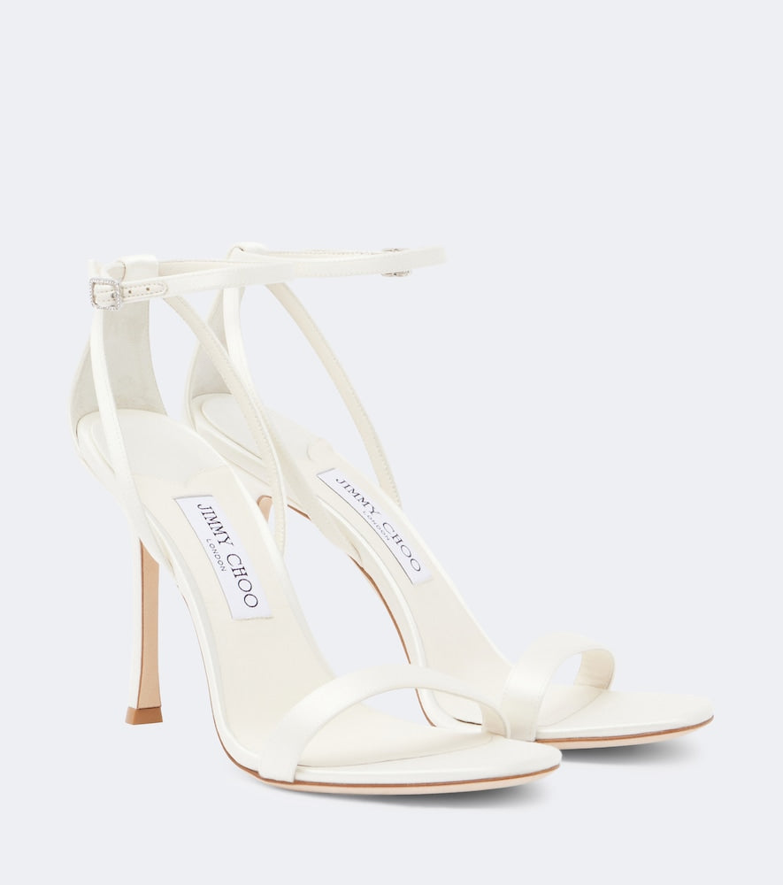 Jimmy Choo Moza satin sandals - White High Heels