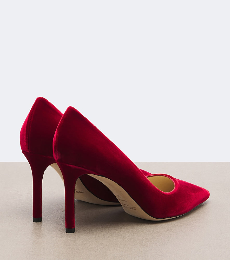 Jimmy Choo Romy velvet pumps - Red Mid Heel Pumps