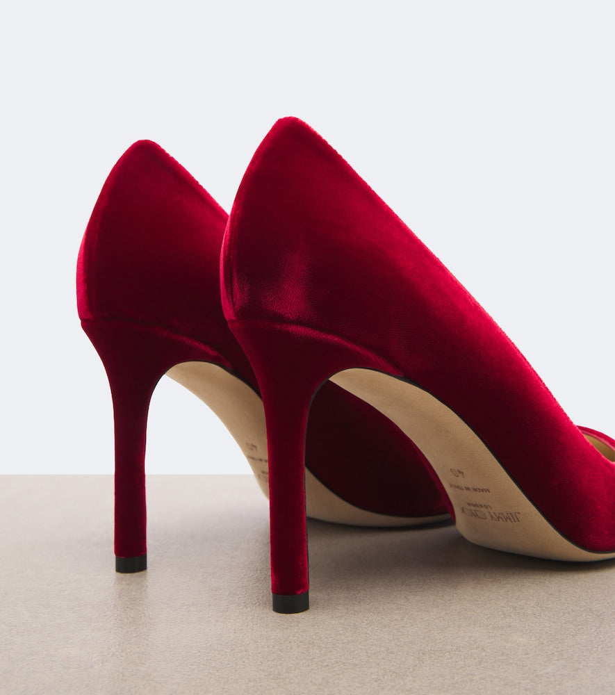 Jimmy Choo Romy velvet pumps - Red Mid Heel Pumps
