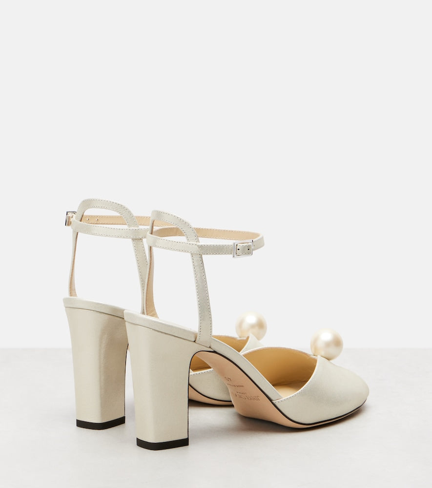 Jimmy Choo Sacaria 85 leather sandals (White) - Heeled Sandals