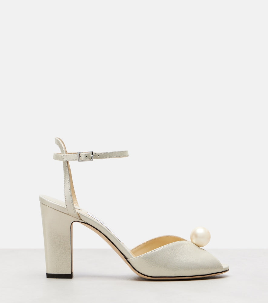 Jimmy Choo Sacaria 85 leather sandals (White) - Heeled Sandals
